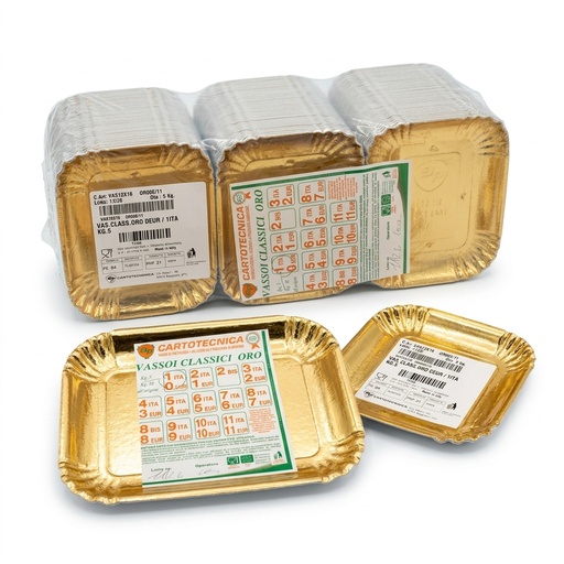 Vassoio Rigido Oro Classico 13x17 cm (0 EUR / 1 ITA) — Cartone 5 kg