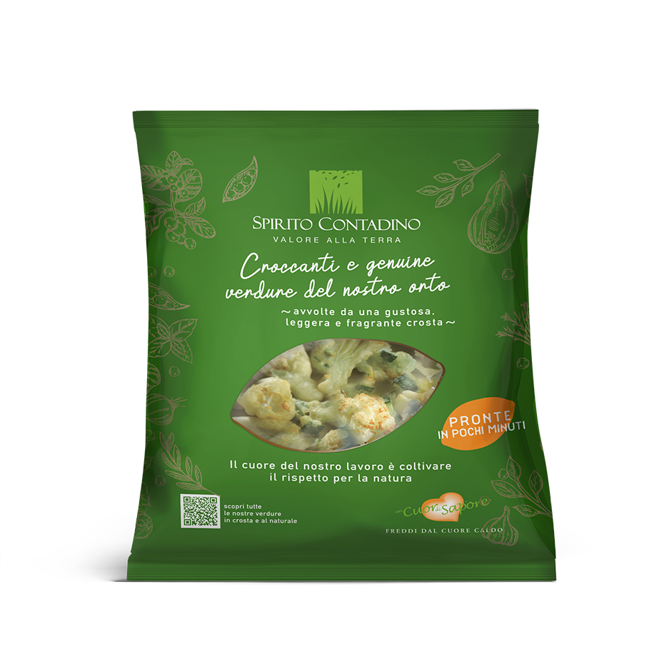 TRIS DI VERDURE IN CROSTA DI FARINA DI GRANO SURGELATA CONF 1KG 4KG CRT SPIRITO C