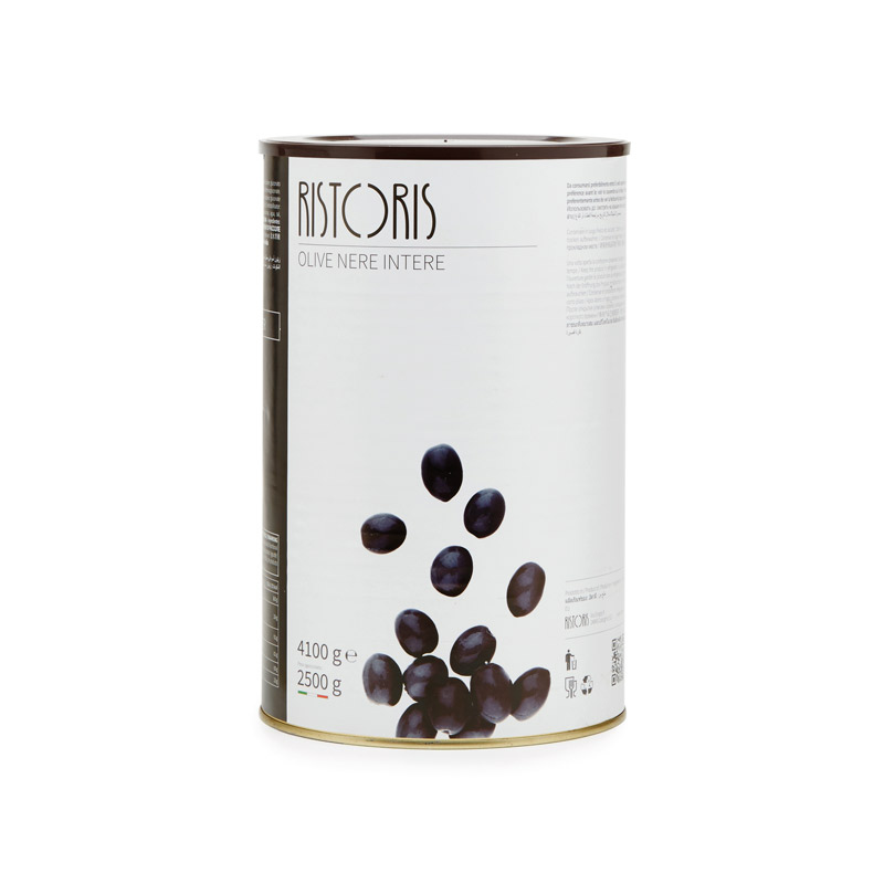 OLIVE NERE INTERE GIGANTI LARGE SIZE LATTA 4.1KG 3PZ CRT RIS