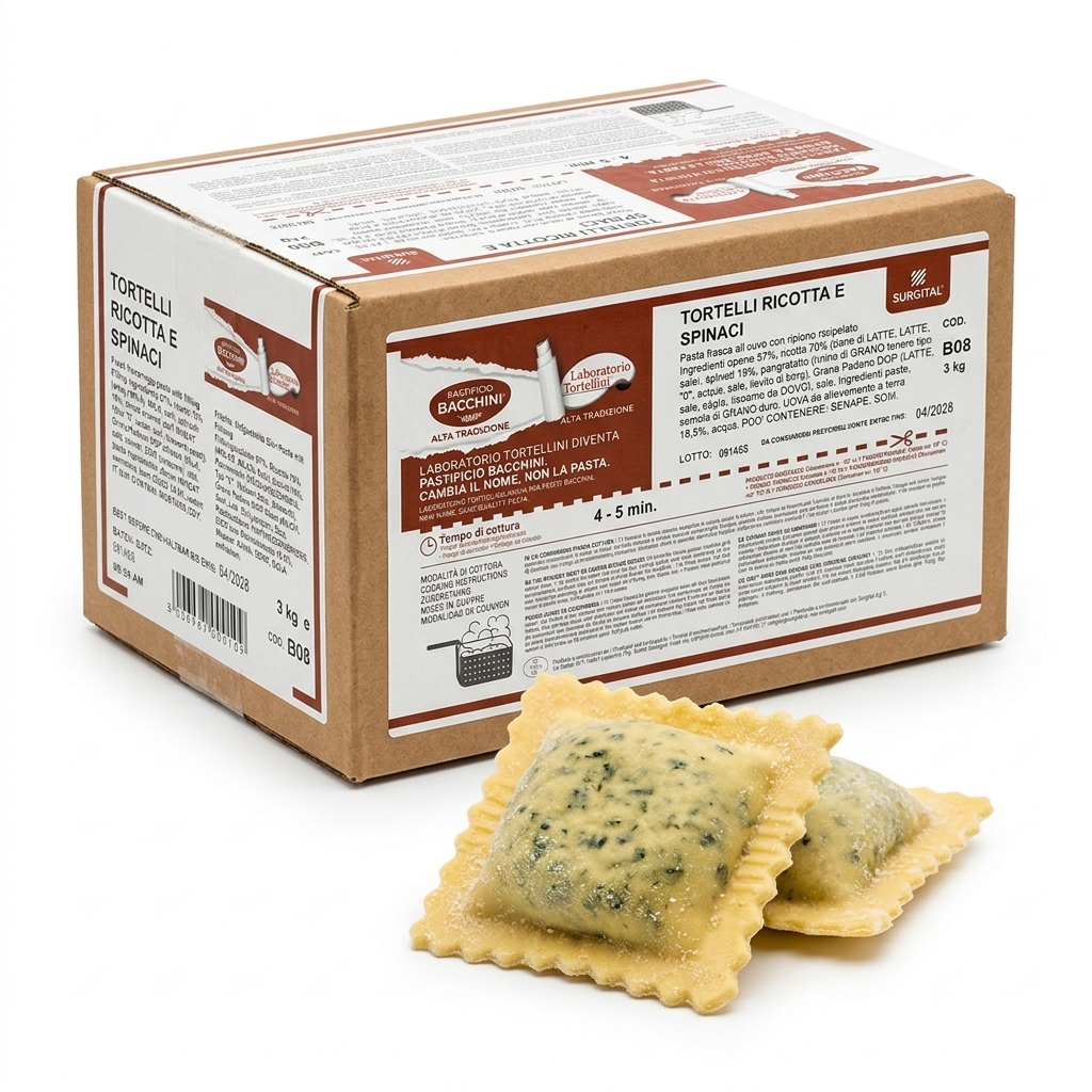 Ricotta and Spinach Tortelli 3 kg — Laboratorio Tortellini