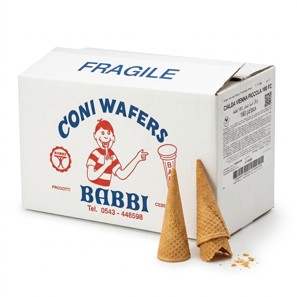 [1.11.64] Vienna Wafer Cones Small 180 Pcs Carton Bab