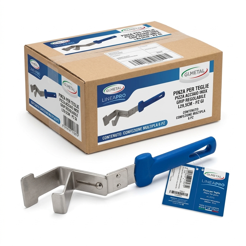 Pinza per Teglie Pizza Acciaio Inox Grip Regolabile 29,5 cm — Gi.Metal