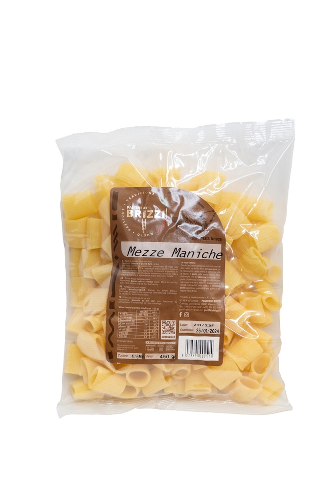 MEZZE MANICHE PASTA FRESCA 450G PZ 12PZ CRT BRIZZ 