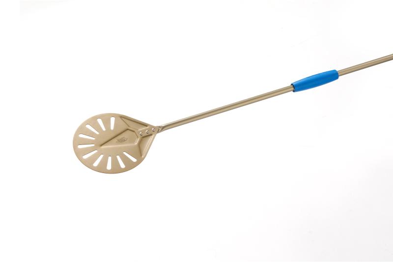 Palino Pizza Azzurra  Alluminio Forato 23cm Manico 150cm Gi