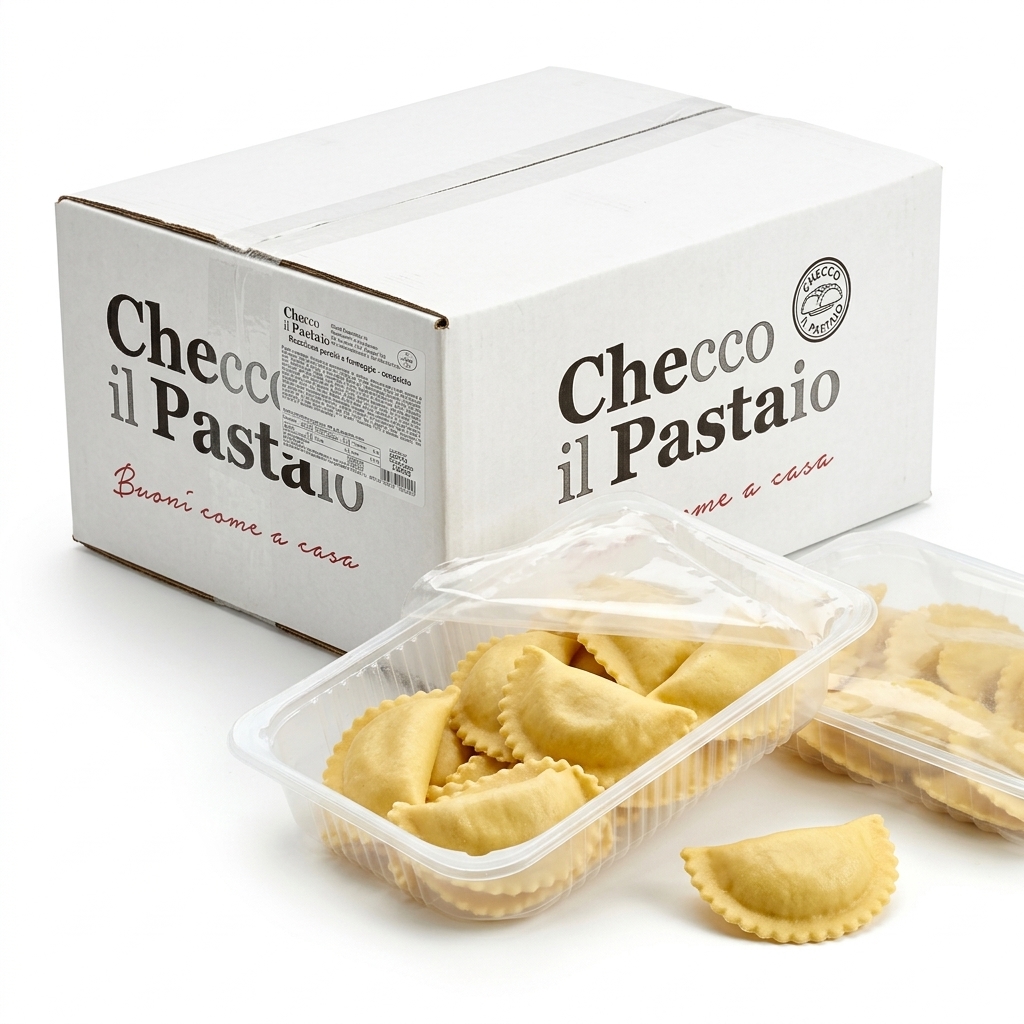 Mezzelune Cèpes et Fromage 2 × 1,5 kg (Carton 3 kg) — Checco il Pastaio