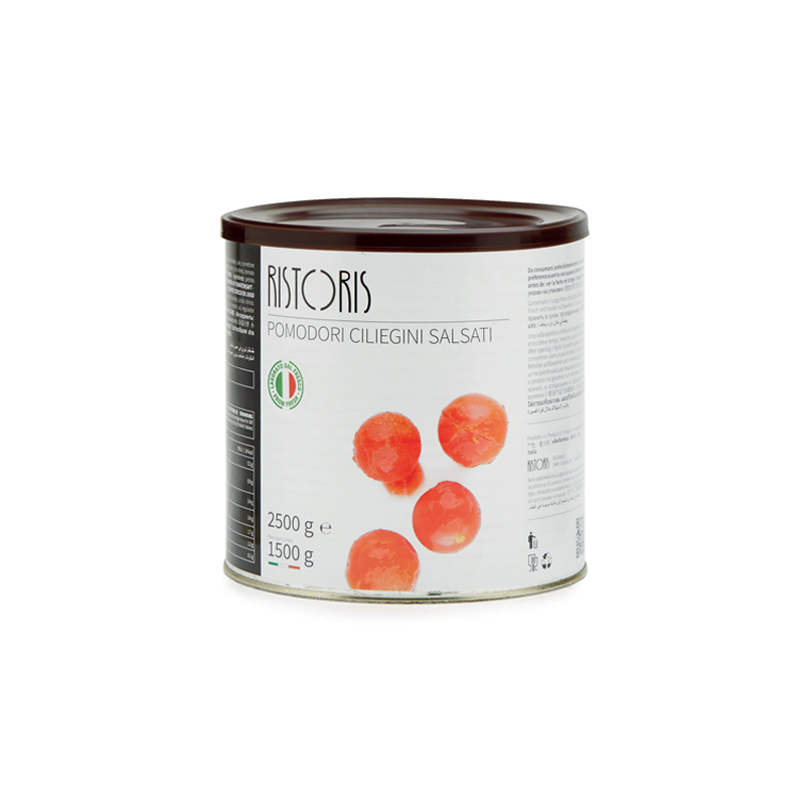 Pomodori Datterini Rossi Salsati Latta 2500g 6 pièces carton RIS