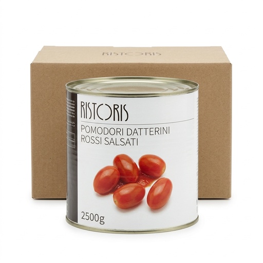 Pomodori Datterini Rossi Salsati Latta 2500g 6 pcs case RIS