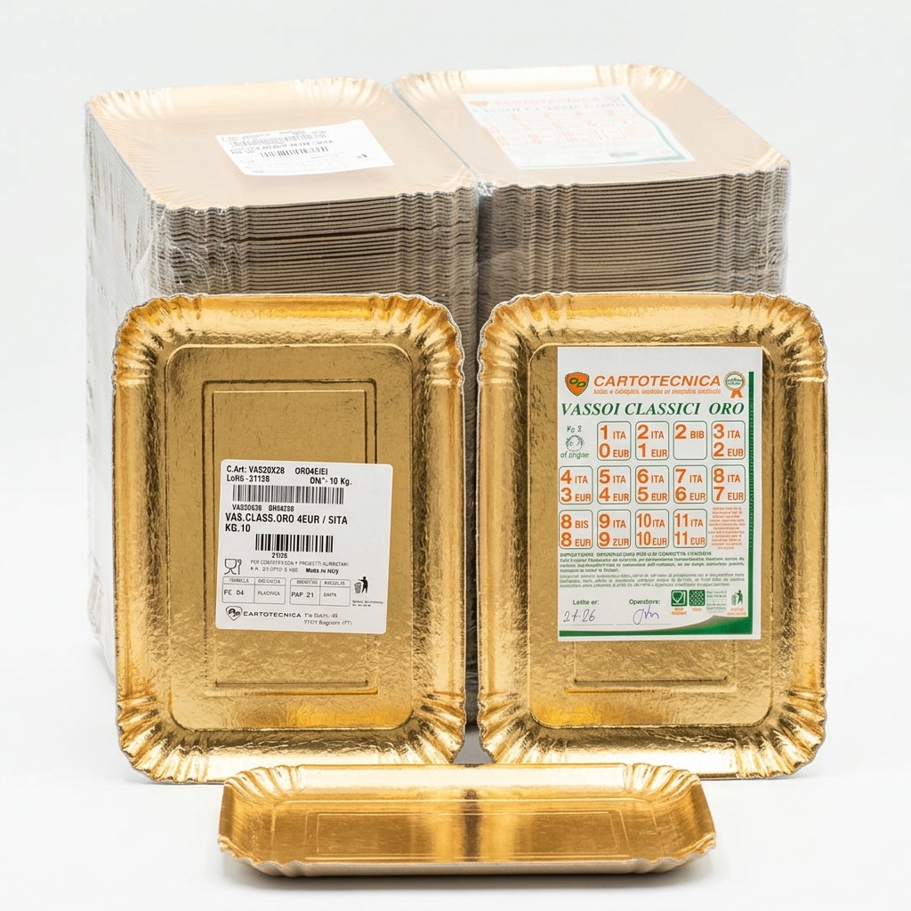 Goldene Tortenplatte Class 20x28 cm (4 EUR / 5 ITA) — Karton 10 kg