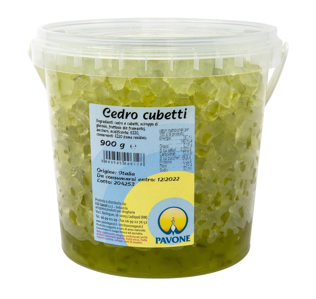 CEDRO CANDITO CUBETTI 900G PZ 6PZ CRT PAV