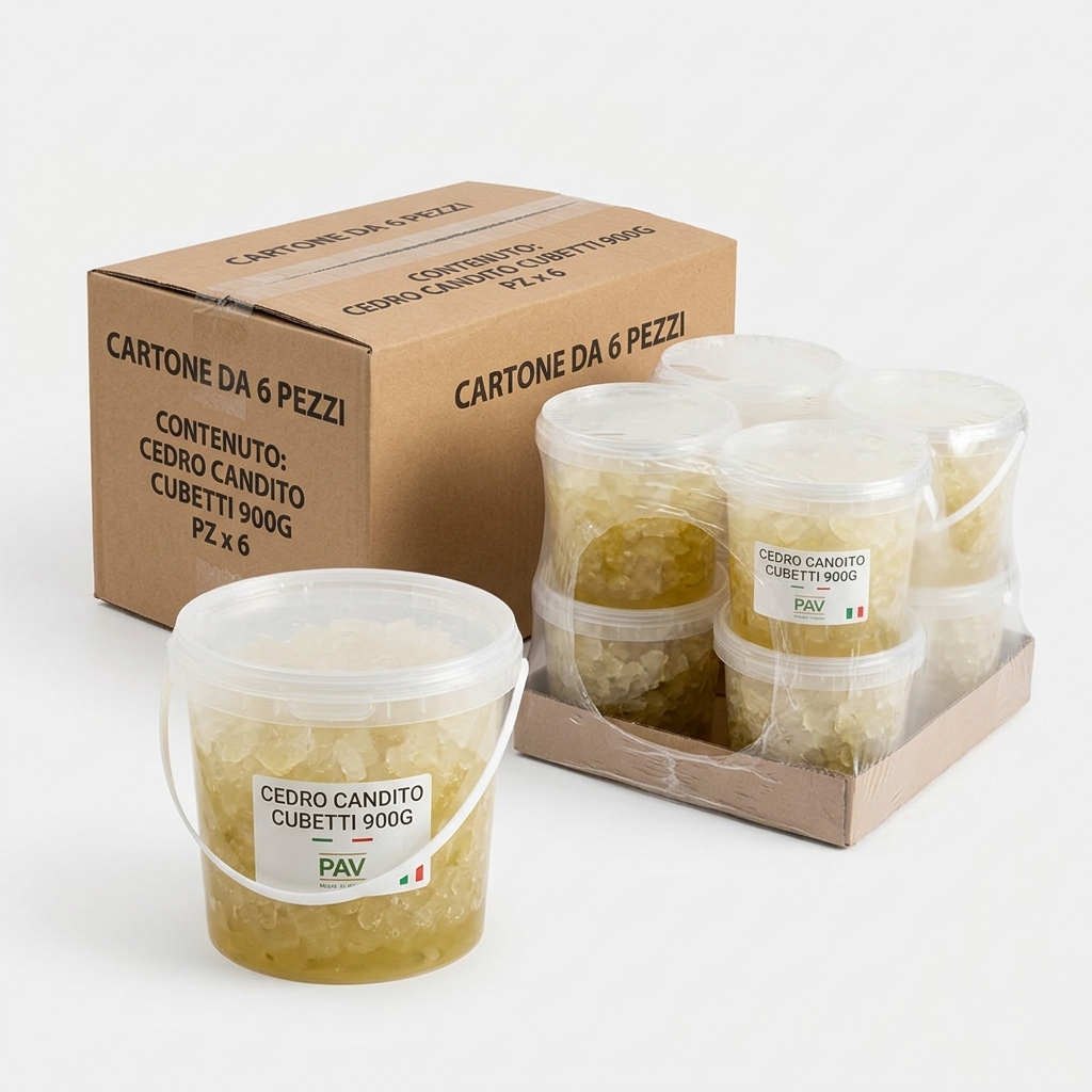 Kandierte Zedratzitrone gewürfelt 900g PAV - Karton 6 Stück