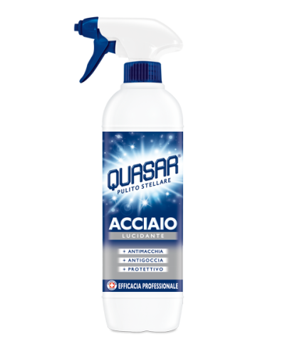 Detersivo Spray X Acciaio Quasar 650ml 12 stk krt Mus