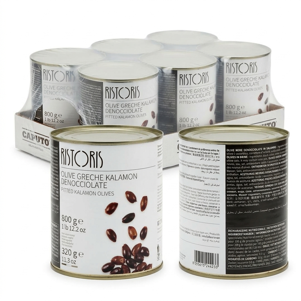 Pitted Greek Kalamon Olives Tin 800 g (Carton 6) — Ristoris