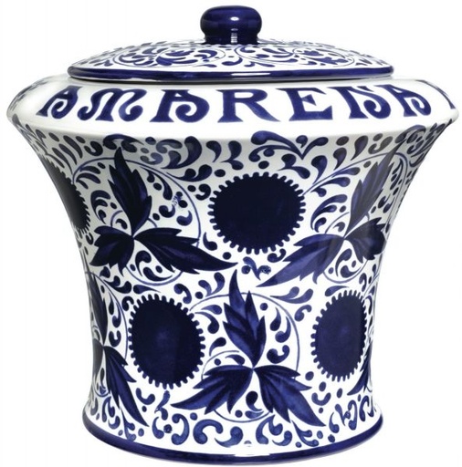 Vaso Amarene Ceramica Nuovo Vuoto da 3 kg. Completo di Mestolo Fabbri