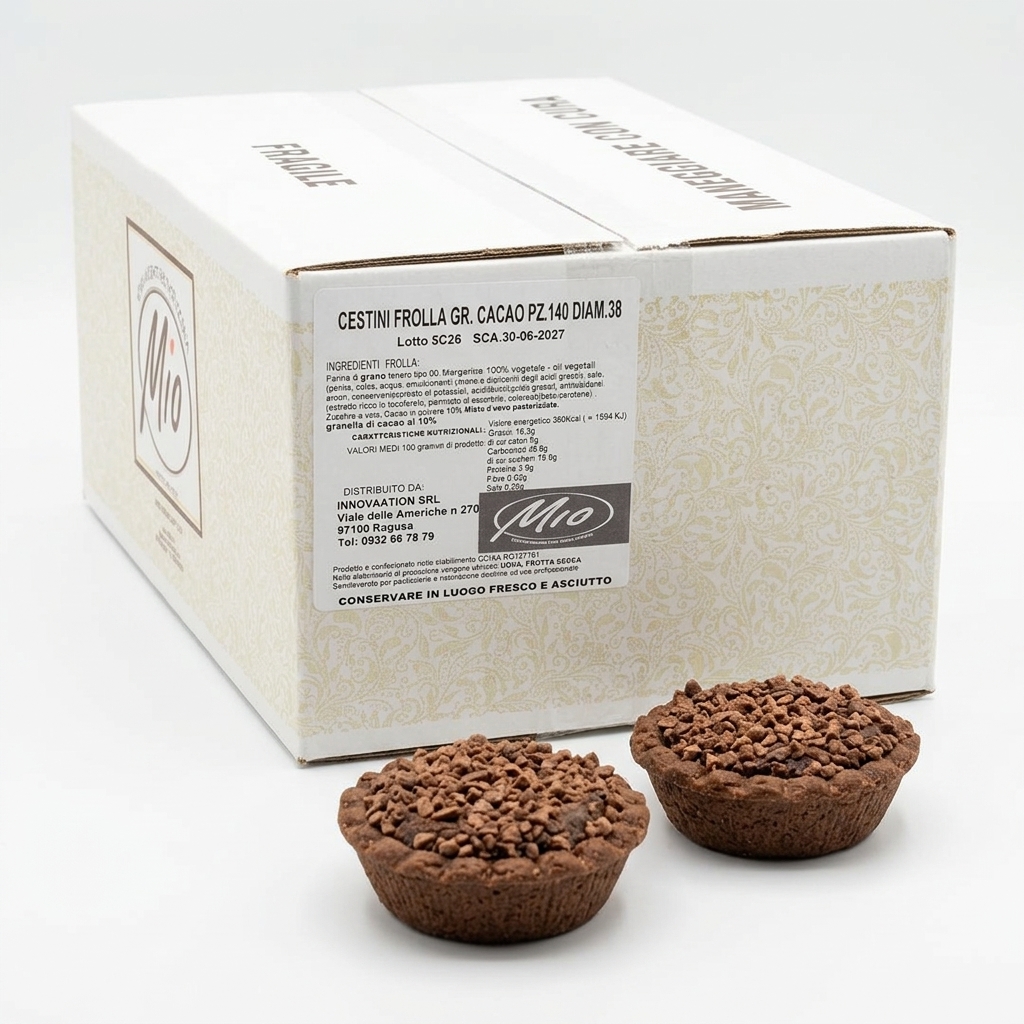Mini Tartelettes en Pâte Sablée au Cacao Granulées (140 pcs)