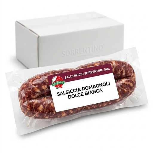 SALSICCIA ROMAGNOLI DOLCE BIANCA DI SUINO SOTTOVUOTO CIRCA 300 G - SORRENTINO