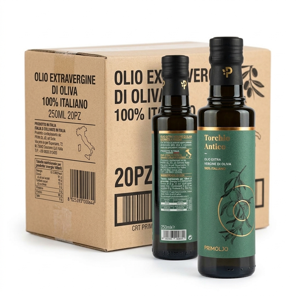 Natives Olivenöl Extra 100% Italienisch Kaltgepresst 250 ml (Karton 20) — Torchio Antico
