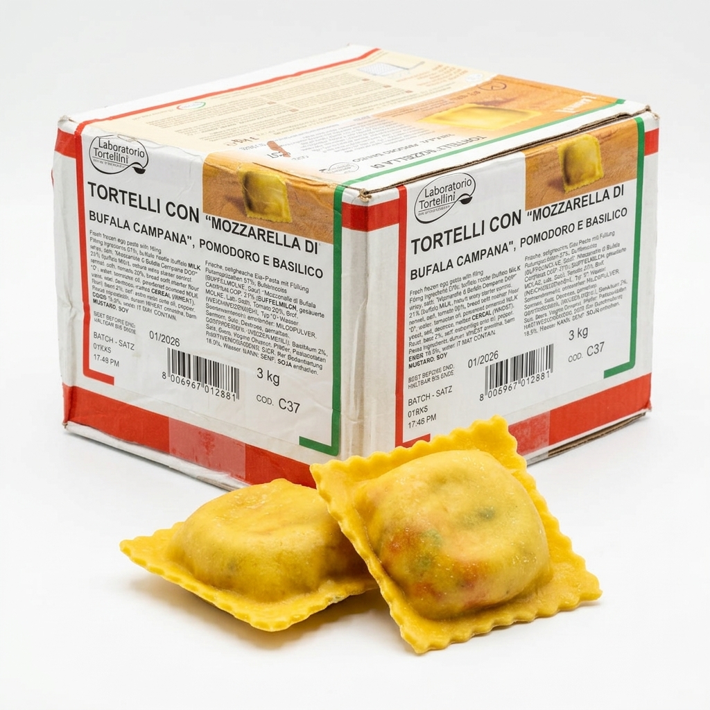 Tortelli mit Büffelmozzarella, Tomate und Basilikum 3 kg — L.T.
