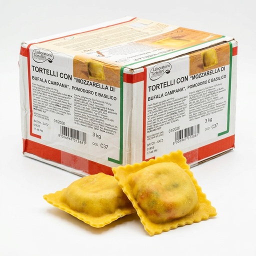 Tortelli à la Mozzarella de Bufflonne, Tomate et Basilic 3 kg — L.T.