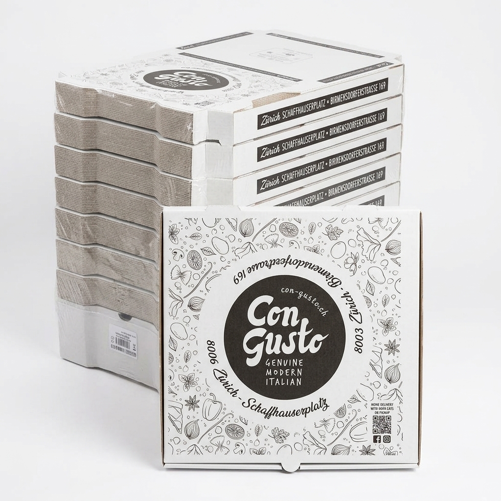 Cartone Pizza Con Gusto 33x33x4 cm (Confezione 100 pz)
