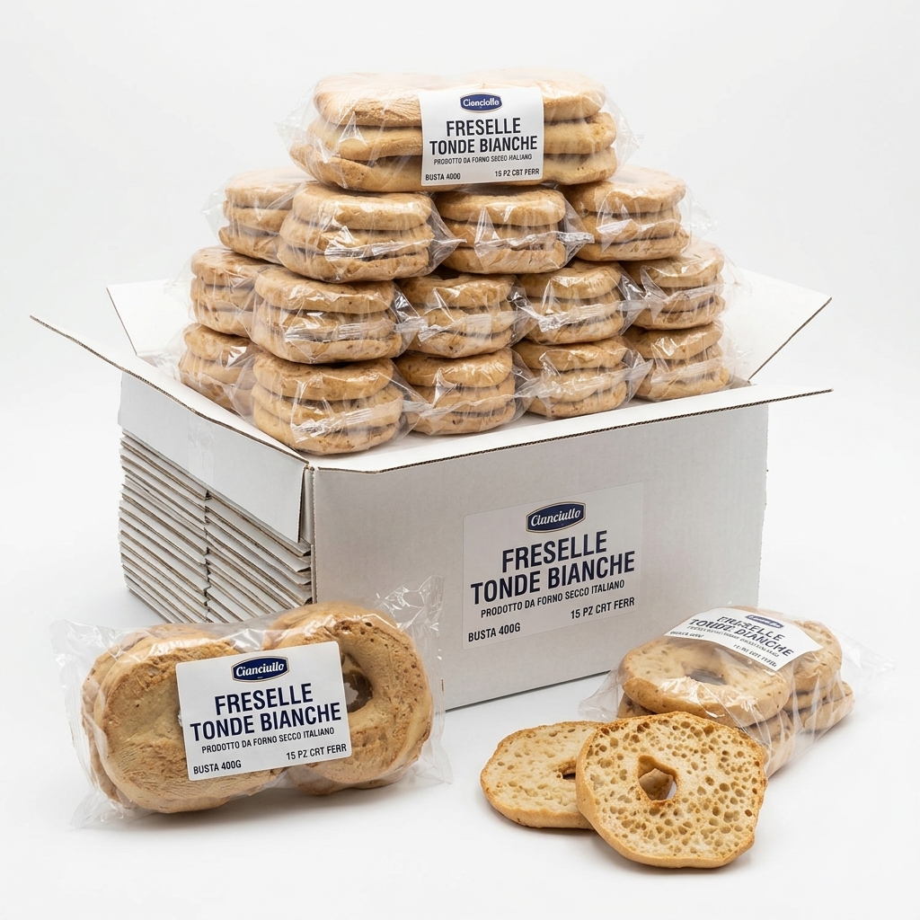 Freselle Tonde Bianche 400 g (Cartone 15 pz) — Cianciullo