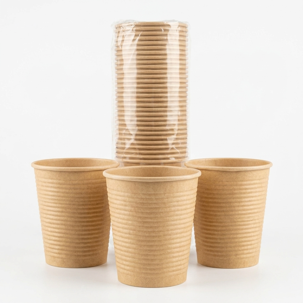 Gobelet Zen en Carton Kraft Clair 230 ml, D80 × H92 mm, 50 pièces (Carton 20 emballages) FIST
