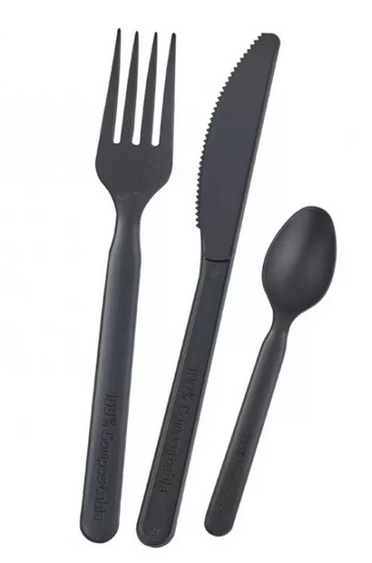 Kit Posate Nero In Cpla 150mm Al stk 500pz krt First