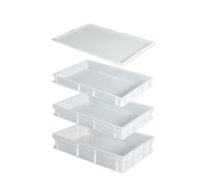 CASSETTA PLASTICA POLIETILENE USO ALIMENTARE IMPASTI 57x36,5 H9,5cm 