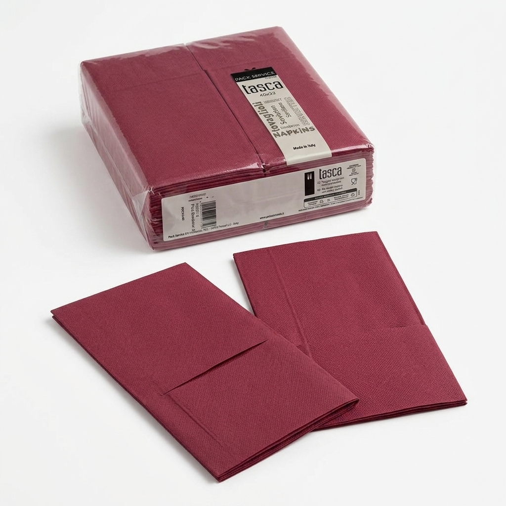 Tovaglioli Tasca Airlaid Bordeaux 50 pz — Conf. 16/cartone
