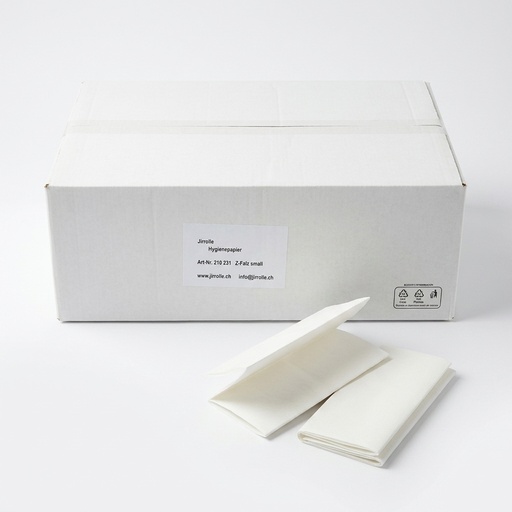 [210 231] Essuie-mains en Papier Pliage en Z 2 Plis Cellulose Blanc — 3750 pcs (25 paquets)