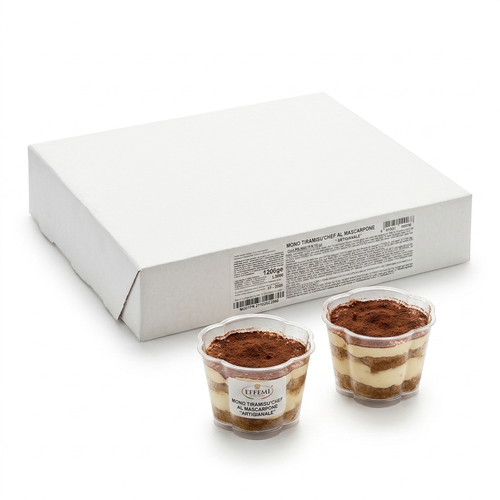 [PS-MO01PN] Mini Tiramisù Monoporzione al Mascarpone 120 g (Cartone 10) — EFFEPI