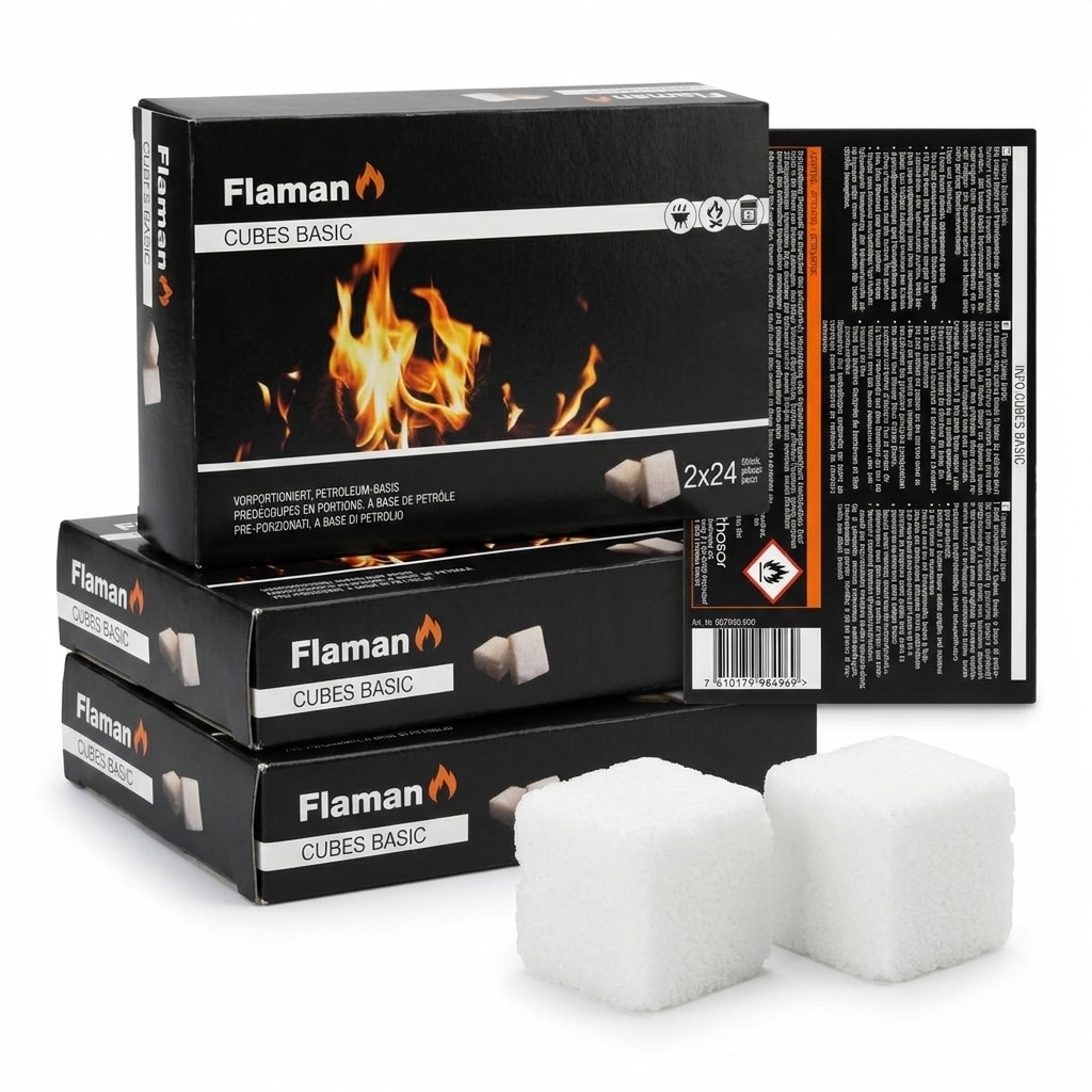 Allume-feu en Cubes Basic 2x24 Pcs — Flaman