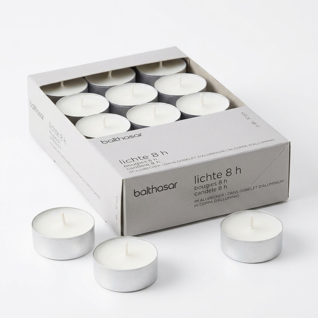 [015522] Candele da Tè 8h - 30 Pezzi