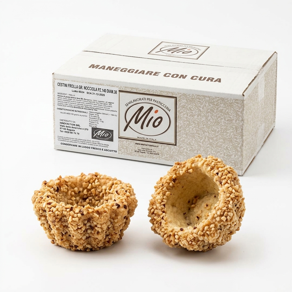 Cestini di Frolla Micro Granellato Nocciola MIO 140 pz