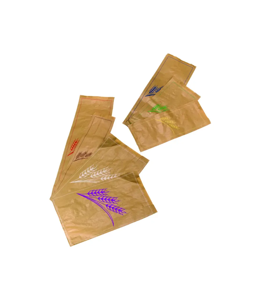 SACCHETTO DA PANE IN CARTA SCURA KRAFT DECO ROSSA 180X70X61 500PZ CRT FIRST 
