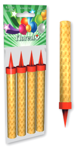 Explosivkerzen für Innenräume 14 cm, Packung mit 4 Stück (Karton 24 Packungen) FLO