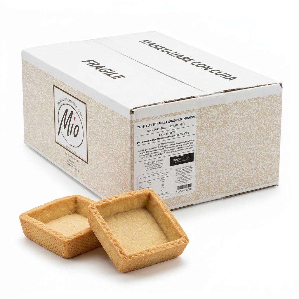 [TARTELLETTE FROLLA MEDIE MM52] Square Mignon Tart Shells 45x45 mm 2 kg — MIO
