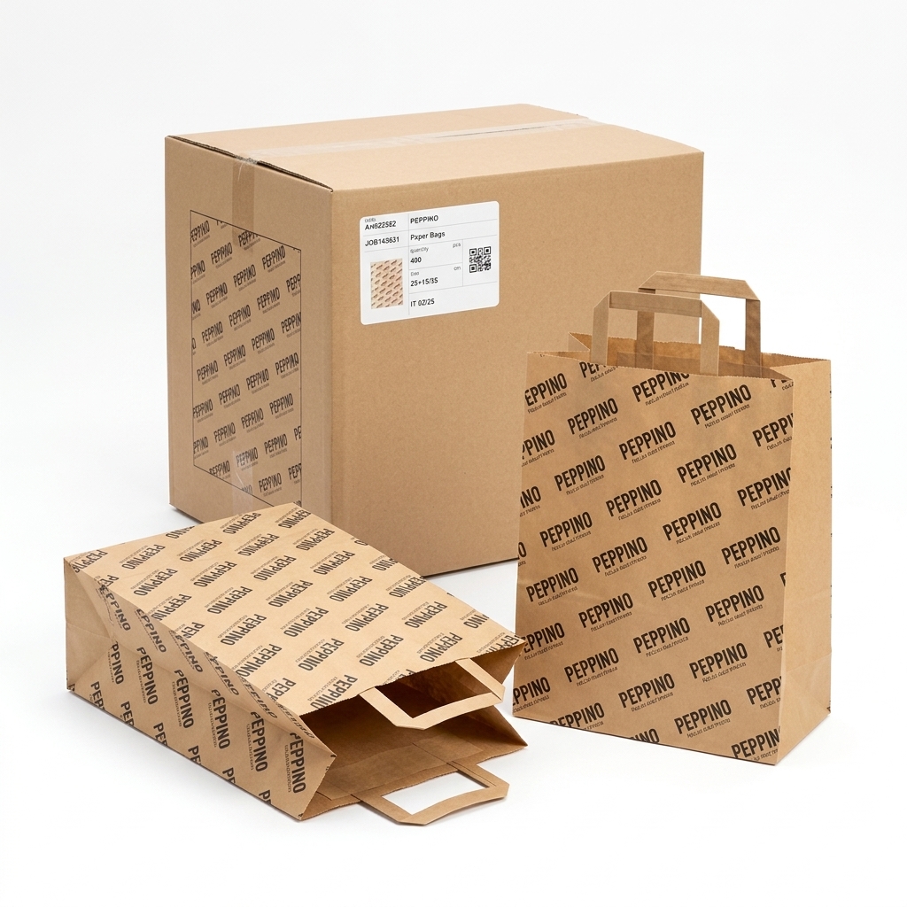 Busta in Carta Avana Mod. Easy Personalizzata Peppino 25+15/35H — LAPA