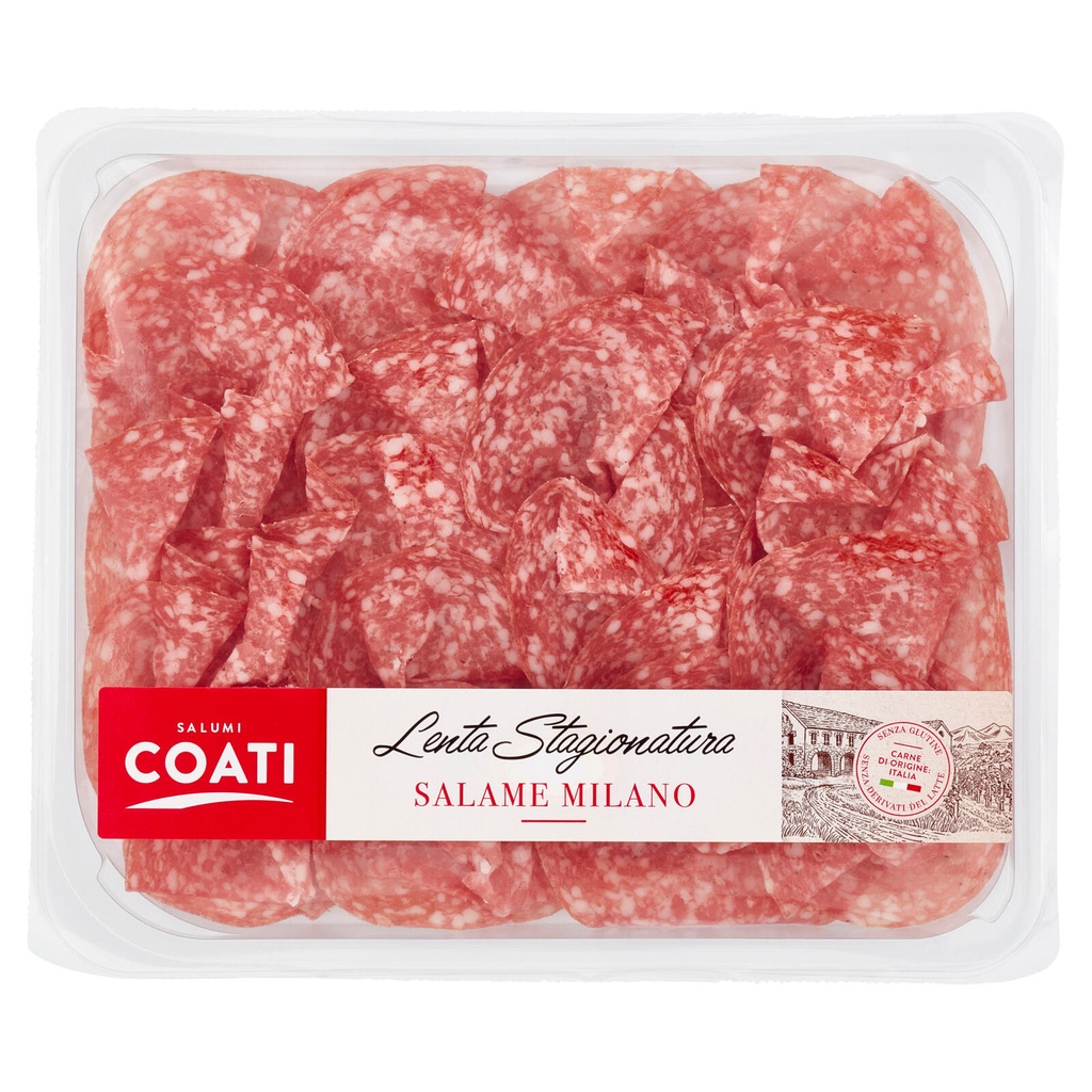 SALAME MILANO A FETTE IN VASCHETTA - 6 VASCH X 250G A CRT - 1.5 KG CRT COA 