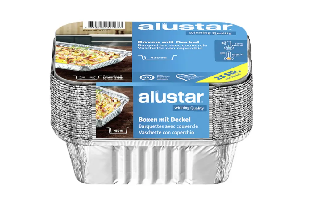 Vaschetta In Alluminio Alustar 0.4l Con Coperchio - pkg Da 25pz - pkg Al