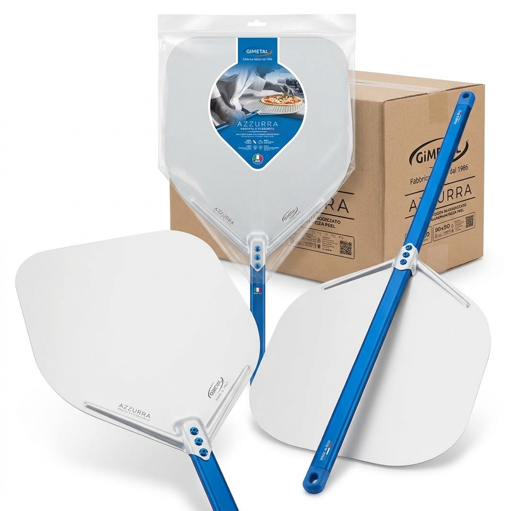 Pizzaschaufel Azzurra Rechteckig 50x50 cm Stiel 60 cm — GI.Metal