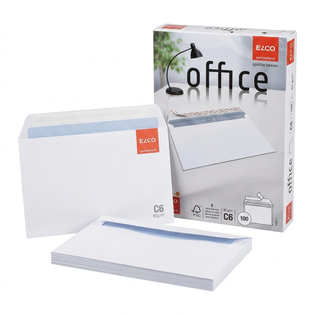 White C6 Envelopes 80gsm with Self-Seal Strip - 100 pcs