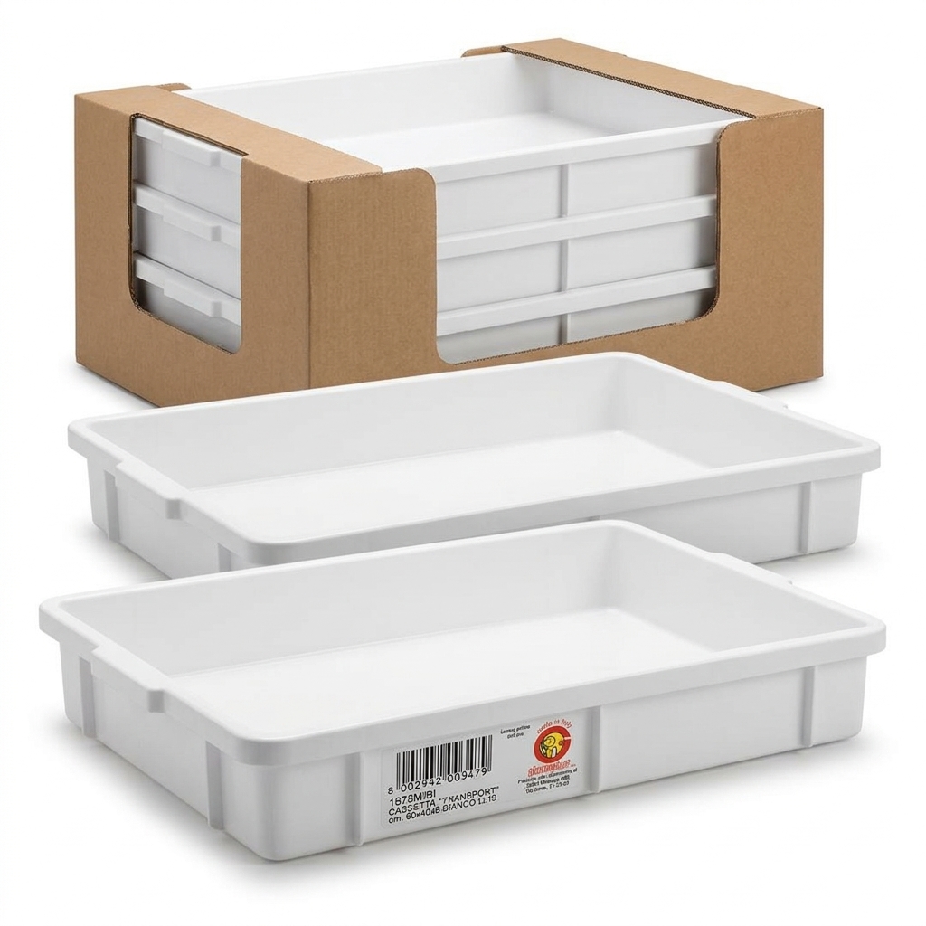 Cassetta Transport Sovrapponibile Panificati 60x40 cm H8 cm — GIPLAST