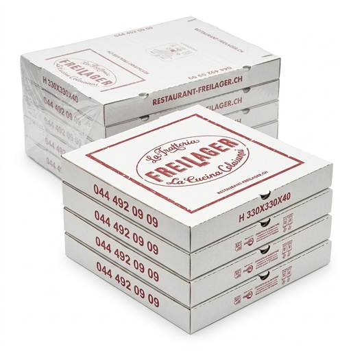 Boîte à Pizza Personnalisée La Cucina Colaianni Mod. H 33x33x4 cm — Liner Italia