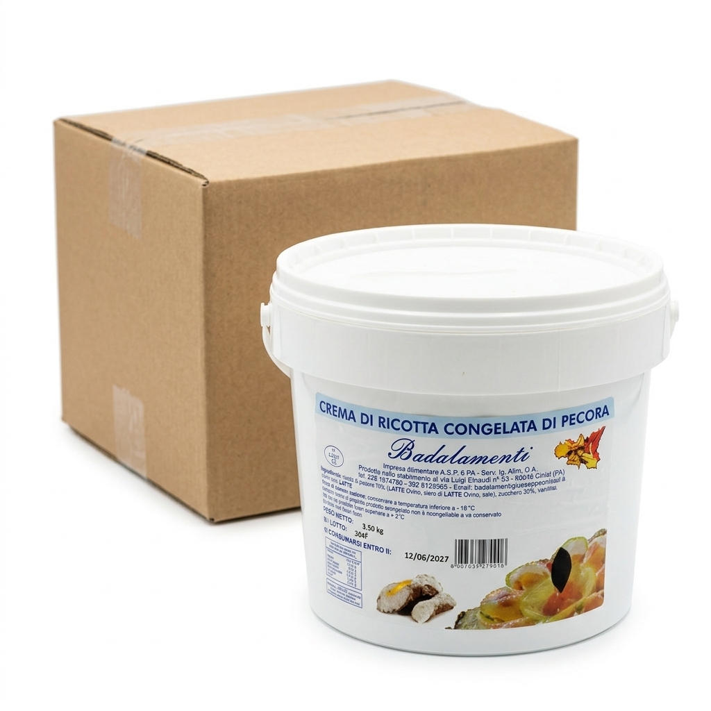 Crème de Ricotta de Brebis Sucrée Surgelée 3,5 kg (Seau) — Badal