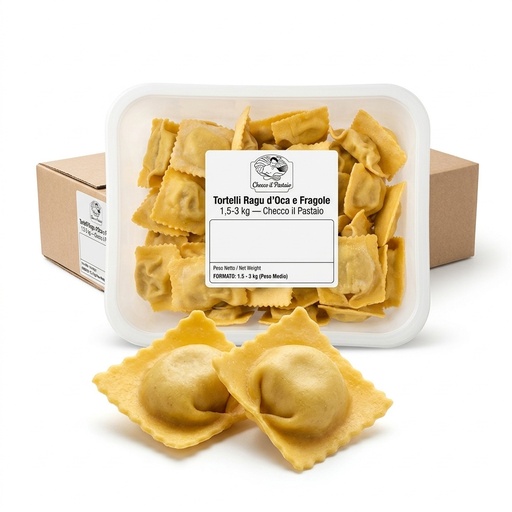 Tortelli mit Gänseragout und Erdbeeren 1,5-3 kg — Checco il Pastaio