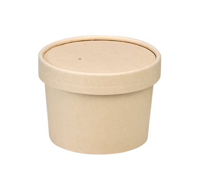 COPPETTA COMPOSTABILE PLA PER ALIMENTI CON COPERCHIO PER ASPORTO 250 ML 50 PZ CONF - CONF AL 