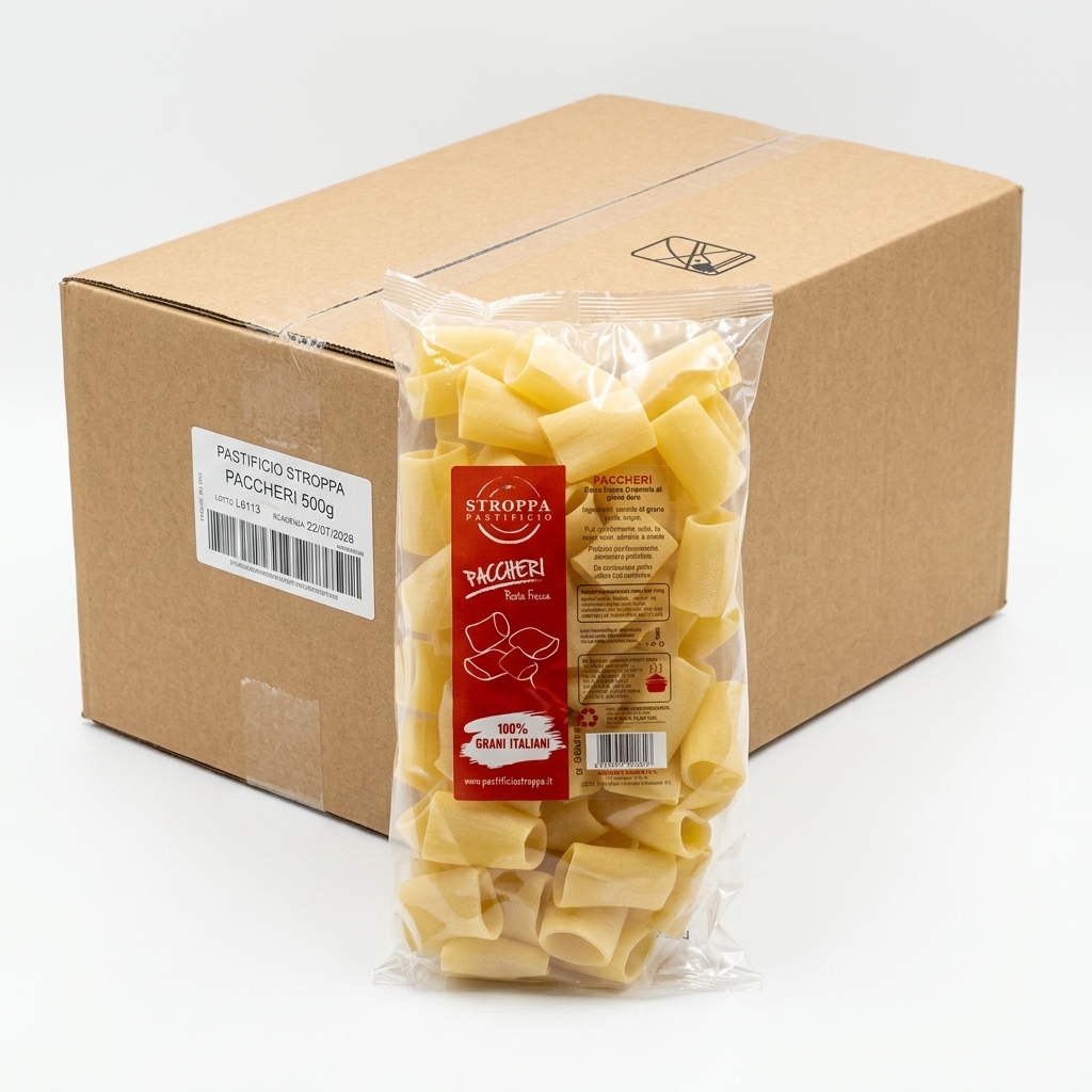 Paccheri Pâtes Fraîches 500 g (Carton 8) — Pastificio Stroppa