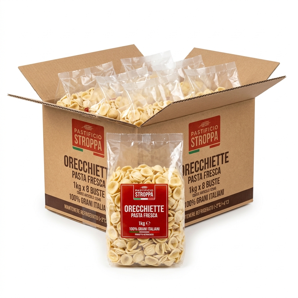 Orecchiette Pasta Fresca 1 kg (Cartone 8 Pz) — Pastificio Stroppa