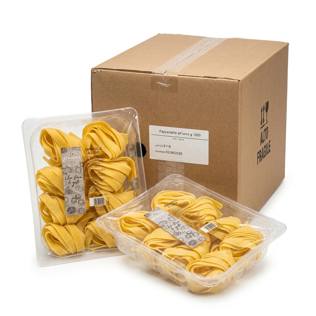 Pappardelle Pâtes Fraîches aux Œufs 1 kg (Carton 6) — Pastificio Stroppa