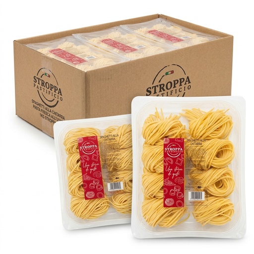 Spaghetti alla Chitarra Pasta Fresca all'Uovo 1 kg (Cartone 6 vaschette) STR